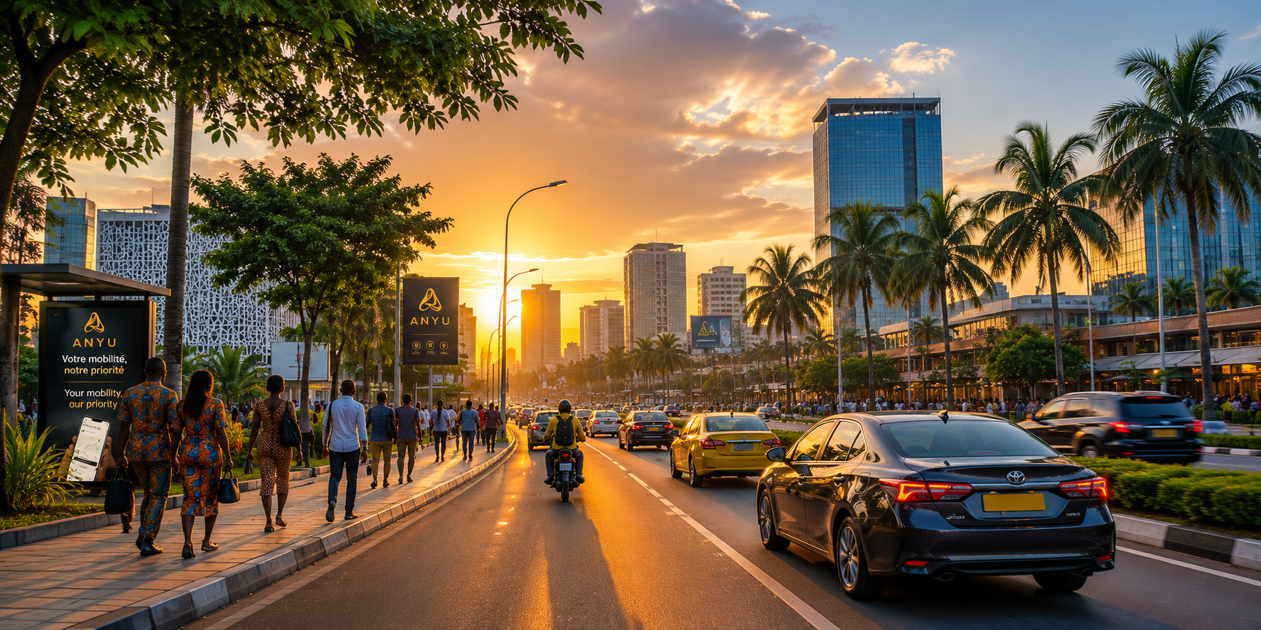 Future mobility city scene
